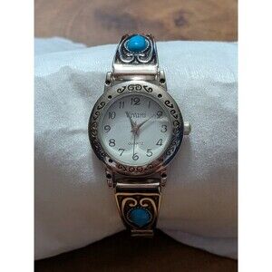 Vivani Women’s Quartz Watch Turquoise Stone Bangle Cuff Southwestern/Boho Style